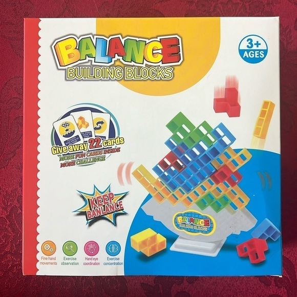 Brand New 48-Piece Kids Tetra Tower Game Balance Stacking Building Blocks Toy - Picture 1 of 14